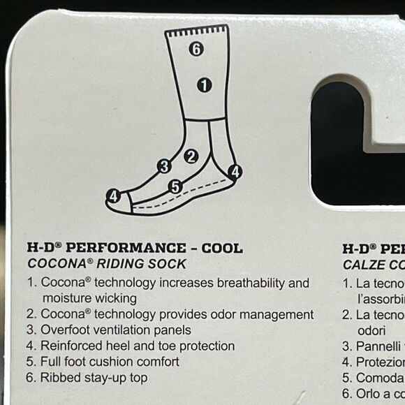Harley-Davidson HD Performance Cocona Riding Sock, Size M, NWT - Picture 4 of 6